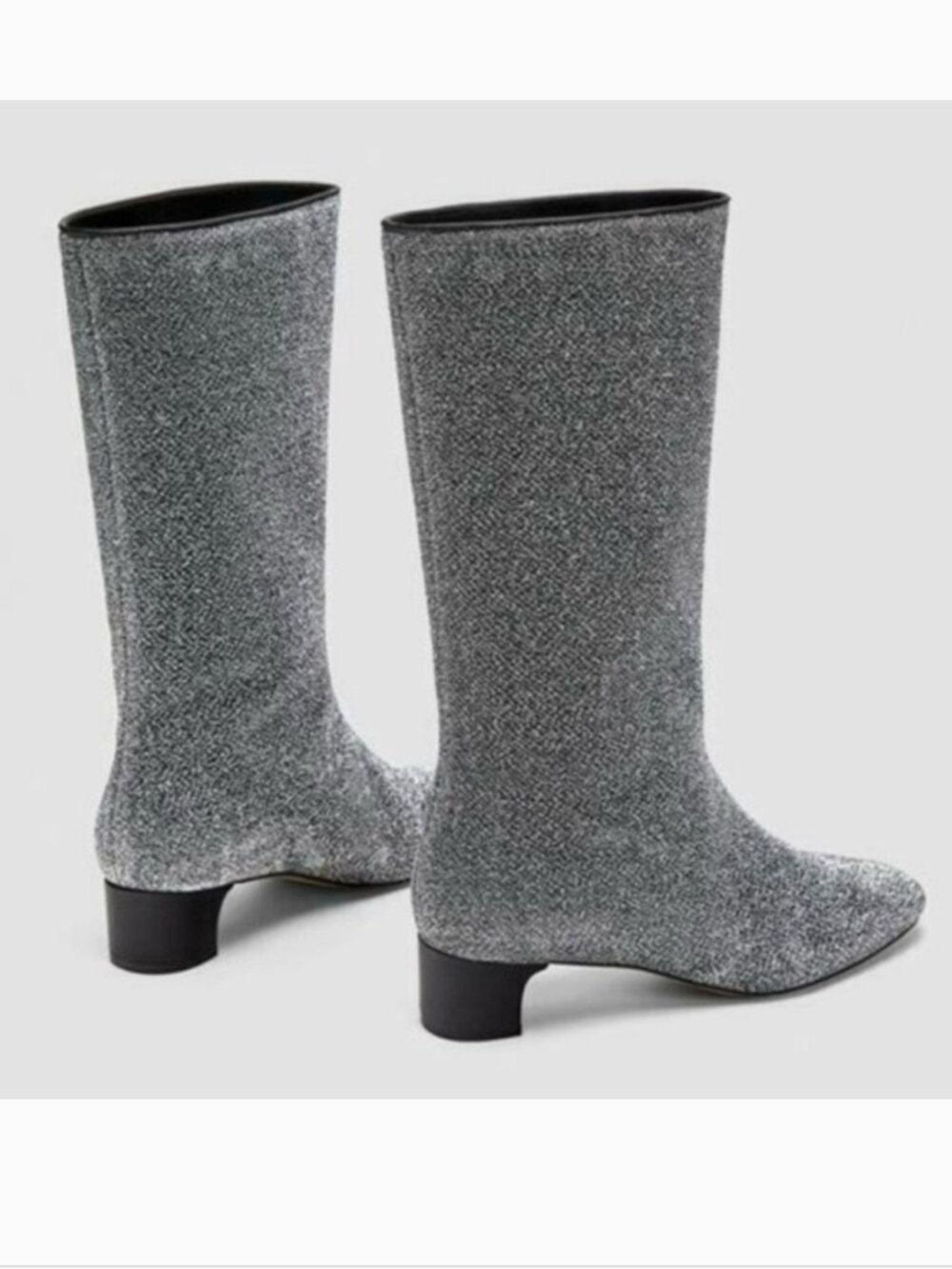 Zara MOD Silver shimmery boots size 8